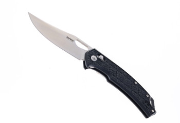 SRM Folding Knife Black FRN Handle 8Cr13MoV Plain Edge Brush Finish SRM9201-PB