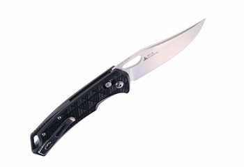 SRM Folding Knife Black FRN Handle 8Cr13MoV Plain Edge Brush Finish SRM9201-PB