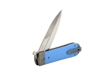 Ganzo Adimanti Samson Folding Knife Blue G10 Handle D2 Spear Point Plain Edge SAMSON-BL