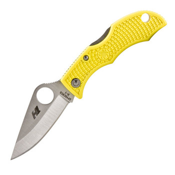 Spyderco Ladybug3 Salt Plain Edge Key Ring Folding Knife H1 Blade Yellow FRN Handle LYLP3