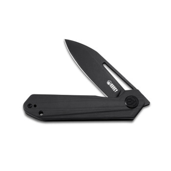 Kubey Royal Flipper Folding Knife Black G10 Handle D2 Clip Point Plain Edge Dark Stonewash Finish KU321H