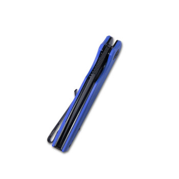 Kubey Wolverine Folding Knife Blue G10 Handle D2 Drop Point Plain Edge Dark Stonewash Finish KU233F