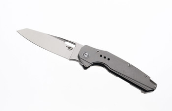 Bestech NYXIE Folding Knife Grey Titanium Handle S35VN Plain Edge