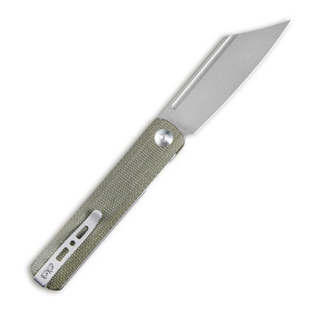 Sencut Bronte Folding Knife Green Micarta Handle 9Cr18Mov Reverse Tanto Plain Edge Gray Stonewash Finish SA08B Sencut Bronte Folding Knife Green Micarta Handle 9Cr18Mov Reverse Tanto Plain Edge Gray Stonewash Finish SA08B