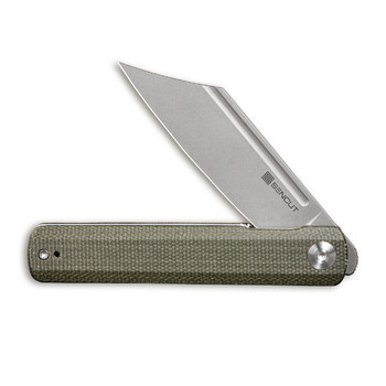 Sencut Bronte Folding Knife Green Micarta Handle 9Cr18Mov Reverse Tanto Plain Edge Gray Stonewash Finish SA08B Sencut Bronte Folding Knife Green Micarta Handle 9Cr18Mov Reverse Tanto Plain Edge Gray Stonewash Finish SA08B