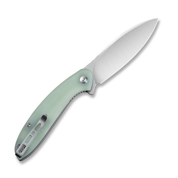 Discontinued Sencut San Angelo Folding Knife Natural G10 Handle 9CrMoV Drop Point Plain Edge Satin Finish S21003-2