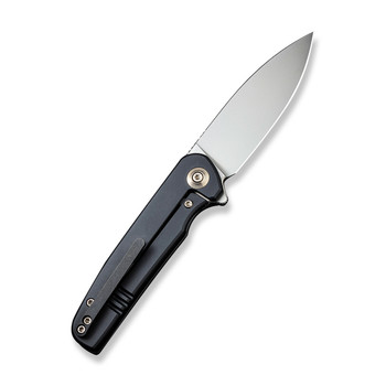 Discontinued WE Shakan Folding Knife Black/Blue Titanium Handle 20CV Drop Point Plain Edge Silver Bead Blast Finish Limited Edition 310 Pieces WE20052C-1