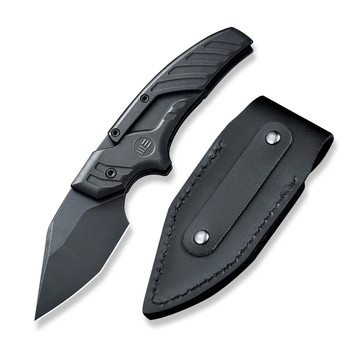 WE Typhoeus Folding Knife Black Titanium Handle 20CV Plain Edge Black Stonewash Finish WE21036B-1