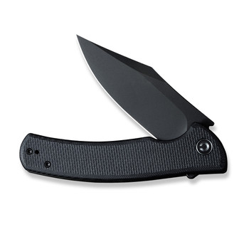 Discontinued Civivi Sinisys Folding Knife Black Coarse G10/Stainless Steel Handle 14C28N Clip Point Plain Edge Black Stonewash Finish C20039-1