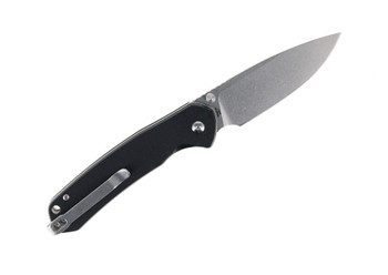 CJRB Pyrite Folding Knife  Black G10 Handle AR-RPM9  Drop Point Plain Edge Stonewash Finish J1925-BK