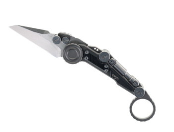 NOC Front Flipper Folding Knife Black Titanium Handle M390 Plain Edge MT11-BK