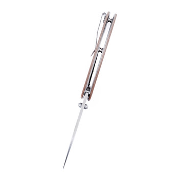 Kansept Nesstreet Folding Knife Brown Micarta Handle S35VN Plain Edge Satin Finish K1039A1