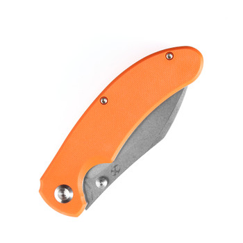 Kansept Nesstreet Folding Knife Orange G10 Handle S35VN Plain Edge Stonewash Finish K1039A5