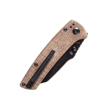 Kansept Main Street Folding Knife Brown Micarta Handle 154CM Plain Black Blade T1015A7