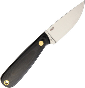 Brisa Necker 70 Fixed Blade Knife Black Micarta Handle 12C27 Plain Edge Satin Finish 9803