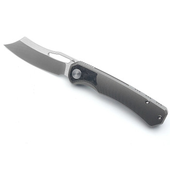 Miguron Kovog Flipper Folding Knife Titanium/Carbon Fiber Handle M390 Plain Edge AM8-005BK