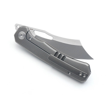 Miguron Kovog Flipper Folding Knife Titanium/Carbon Fiber Handle M390 Plain Edge AM8-005BK