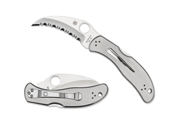 Spyderco Harpy Serrated Edge Hawkbill VG10 Blade Folding Knife Stainless Steel Handle C08S Spyderco Harpy Serrated Edge Hawkbill VG10 Blade Folding Knife Stainless Steel Handle C08S