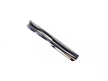 TwoSun TS129-Color Folding Knife Carbon Fiber/Anodized Color Back Handle M390 Plain Edge