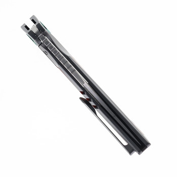 TwoSun Flipper Folding Knife Titanium/Red Micarta Handle D2 Plain Edge TS209-D2