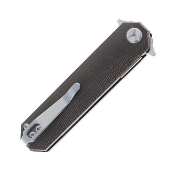 TwoSun Folding Flipper Knife Micarta Handle D2 Plain Edge TS52-D2-MC