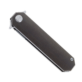 TwoSun Folding Flipper Knife Micarta Handle D2 Plain Edge TS52-D2-MC