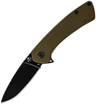 Buck Onset Framelock Folding Knife Green G10 Handle S45VN Drop Point Plain Edge Black Cerakote Finish 040GRS