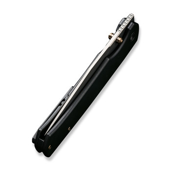 WE Evoke Folding Knife Black Titanium Handle 20CV Clip Point Plain Edge Silver Bead Blast Finish WE21046-1