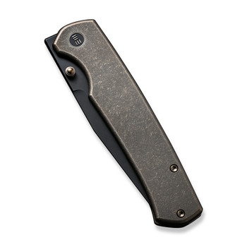 WE Evoke Folding Knife Bronze Titanium Handle 20CV Clip Point Plain Edge Black Stonewash Finish WE21046-2