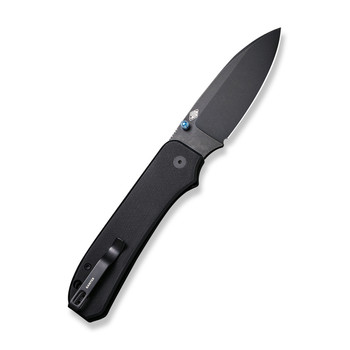 WE Big Banter Folding Knife Black G10 Handle 20CV Drop Point Plain Edge Black Stonewash Finish WE21045-1