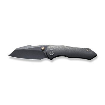 WE High-Fin Folding Knife Black Titanium Handle 20CV Plain Black Blade WE22005-1