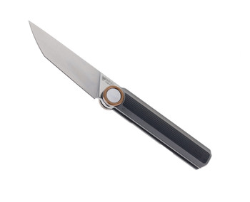 NOC Knives Folding Knfie Black Titanium Handle M390 Plain Edge MT20-BLC