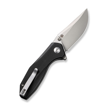 Civivi ODD 22 Folding Knife Black G10 Handle 14C28N Clip Point Plain Edge Silver Bead Blast Finish C21032-1