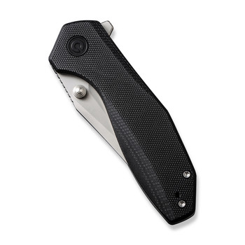 Civivi ODD 22 Folding Knife Black G10 Handle 14C28N Clip Point Plain Edge Silver Bead Blast Finish C21032-1