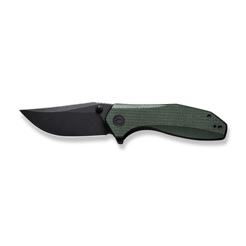 Civivi ODD 22 Folding Knife Green Canvas Micarta Handle 14C28N Clip Point Plain Edge Black Stonewash Finish C21032-2