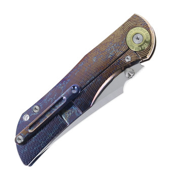 TwoSun Folding Knife Color Titanium Handle M390 Plain Edge TS269-M390-Color