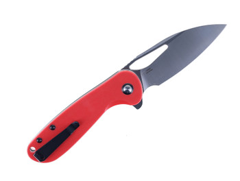 CJRB Lago Folding Knife Red G10 Handle AR-RPM9 Drop Point Plain Edge Sand Polish Finish J1926-RE