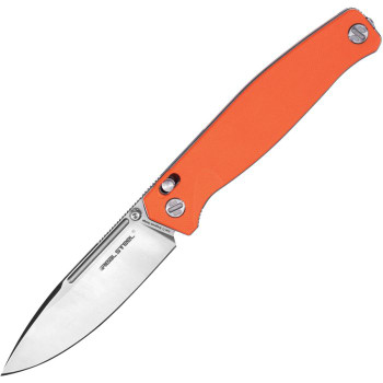 Real Steel Huginn Folding Knife Orange G10 Handle VG-10 Plain Edge Satin Finish RS7651OS