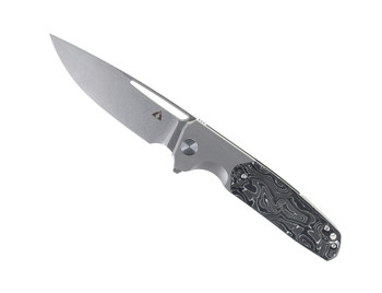 CMB Darma Folding Knife Sandblast Titanium/Carbon Fiber Handle M390 Plain Edge Stonewash Finish 12S CMB Darma Folding Knife Sandblast Titanium/Carbon Fiber Handle M390 Plain Edge Stonewash Finish 12S