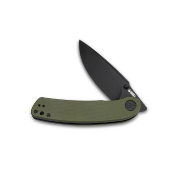 Kubey Momentum Front Flipper Folding Knife Green G10 Handle AUS10 Plain Edge Dark Stonewash Finish KU344G