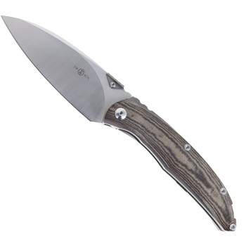 TwoSun Pocket Knife Micarta & Titanium Handle N690 Plain Edge TS357-N690