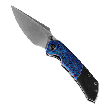Kansept Fenrir Folding Knife Black Titanium/Timascus Handle S35VN Plain Edge Satin Finish K1034A7