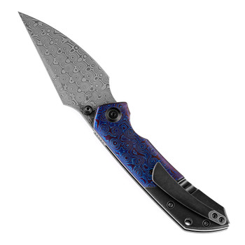 Kansept Fenrir Folding Knife Black Titanium/Timascus Handle Damascus Plain Edge K1034A8