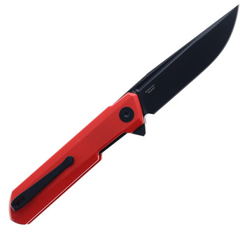 Bestechman Dundee Folding Knife Red G10 Handle D2 Plain Black Blade BMK01L