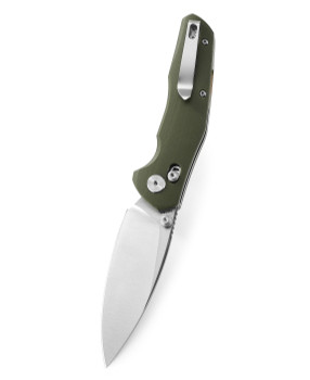 Bestechman Ronan Folding Knife OD Green G10 Handle 14C28N Plain Edge Satin Finish BMK02B
