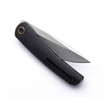 Miguron Akri Folding Knife Black G10 Handle 14C28N Plain Edge Satin Finish MGR-801WH