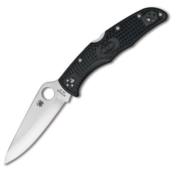Spyderco Endura 4 Plain Edge Folding Knife VG10 Blade Black FRN Handle C10PBK