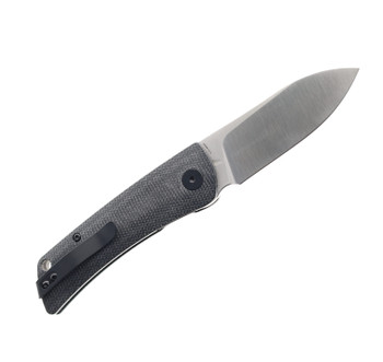 Petrified Fish Folding Knife Black Micarta Handle K110 Spear Point Plain Edge Satin Finish PFE05-SDMS Petrified Fish Folding Knife Black Micarta Handle K110 Spear Point Plain Edge Satin Finish PFE05-SDMS