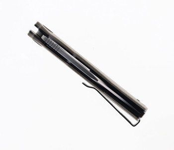 Petrified Fish Victor Folding Knife Khaki Micarta Handle K110 Plain Edge Satin Finish P03-KMS