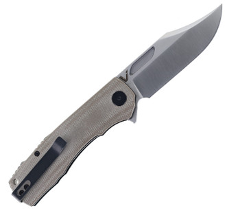 Petrified Fish Victor Folding Knife Khaki Micarta Handle K110 Plain Edge Satin Finish P03-KMS